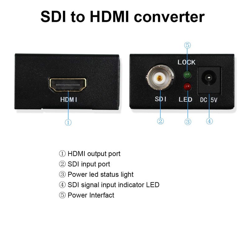 HDSUNWSTD 1080P 3G HDMI to SDI BNC Converter + SDI to HDMI Converter HDMI SDI/BNC Extender Over Single 100m/328ft Coaxial Cables - Image 3